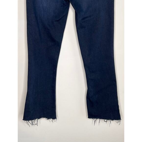 Veronica Beard Carly Kick Flare High Rise Raw Hem Jeans Dark Ink Women's Size 24 - Picture 8 of 12